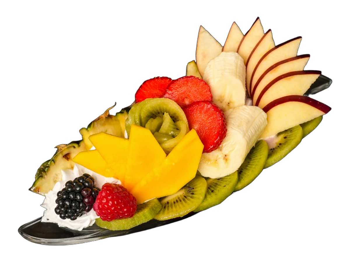 Exotischer Obstsalat Schälchen Boot